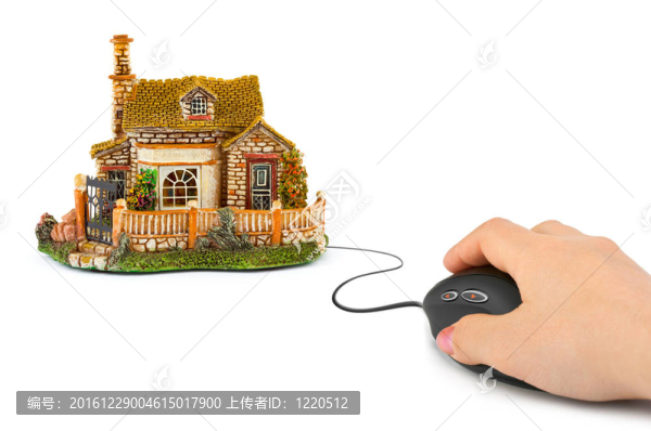 電腦鼠標(biāo)和房子的手
