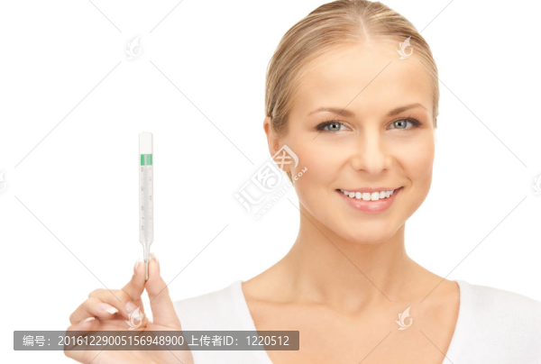 帶溫度計的迷人女醫(yī)生