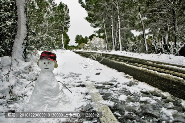 雪中的雪人