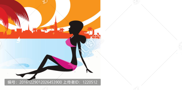 海灘上的女人剪影
