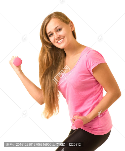健身房里有免費舉重的女孩