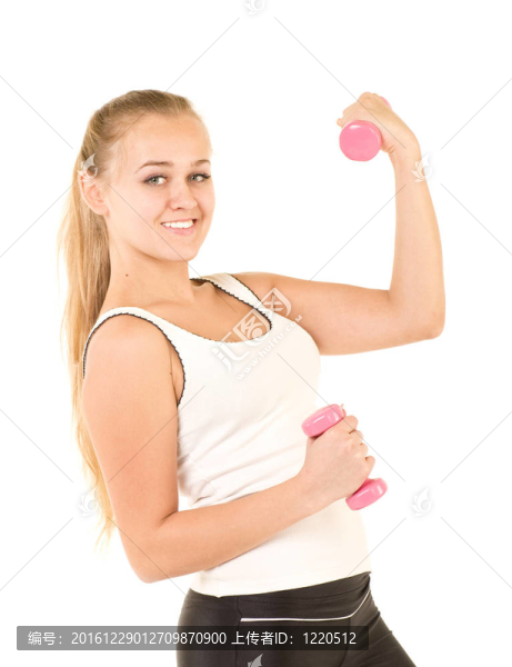 健身房里有免費舉重的女孩