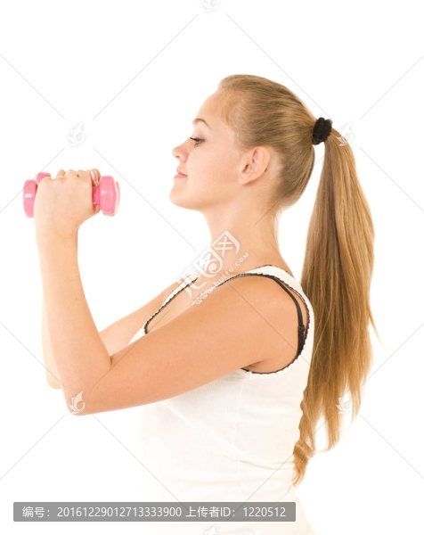 健身房里有免費舉重的女孩