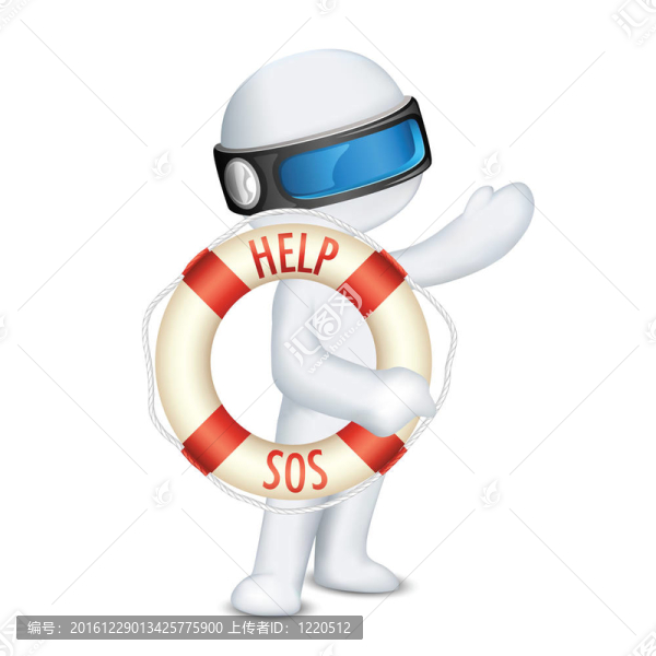 三維人抱著Lifebuoy