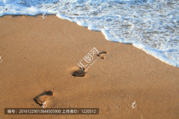 在沙灘上留下腳印