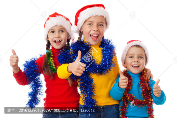 Santa帽子三兒童鋪平的跡象
