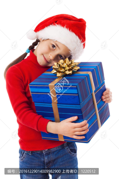 Santa小女孩藍帽子