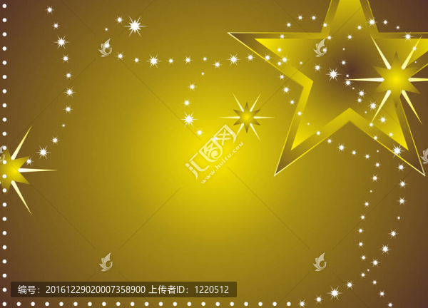 金色圣誕星背景與文字空間