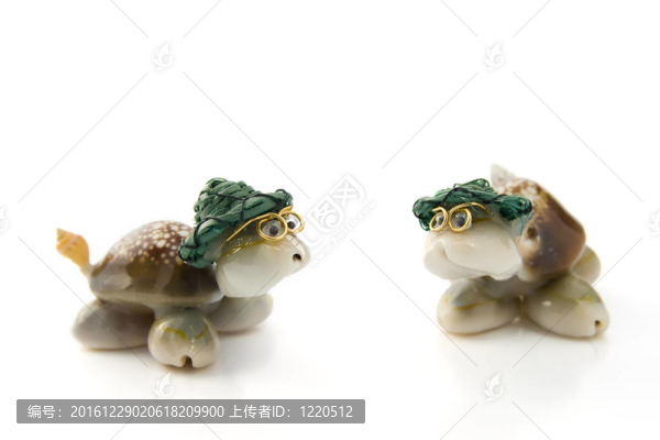 龜（龜）在金絲眼鏡的紀(jì)念品和一頂綠色的帽子