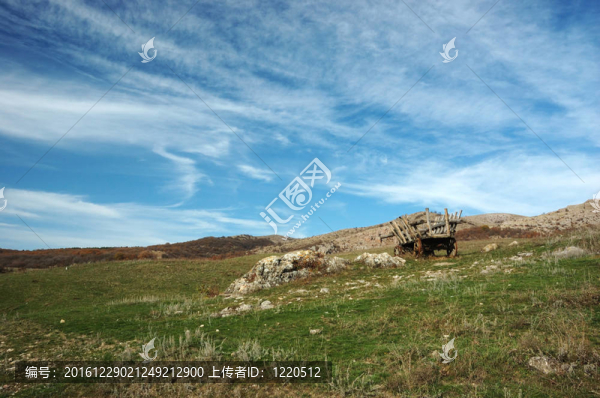 鄉(xiāng)村景觀與舊木馬車（推車）