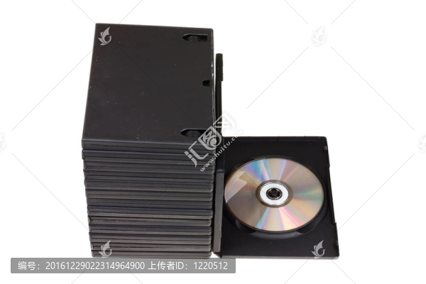 在白色背景上分離的磁盤和DVD盒