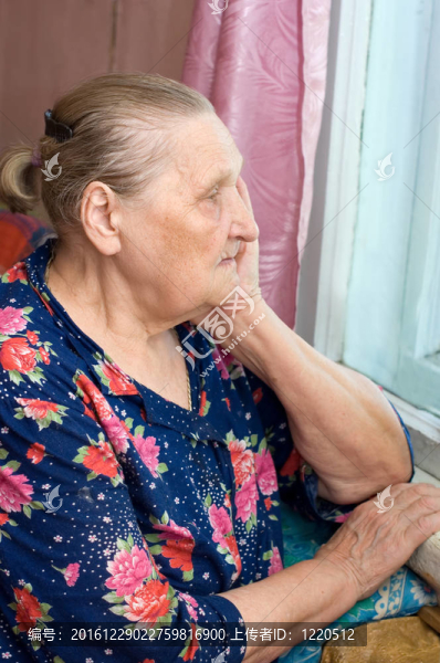 老婦人向窗外望去