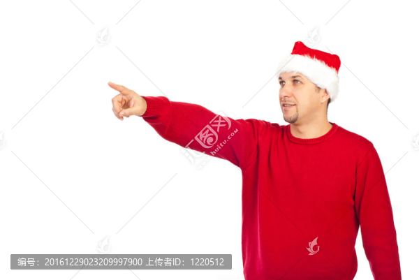 Santa助手指著男子