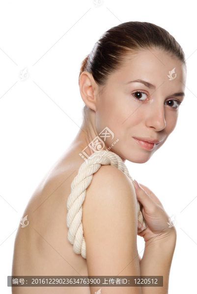 年輕美麗安詳女人肖像