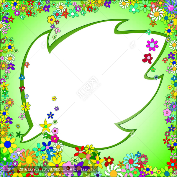 Colorful,Flowers綠框