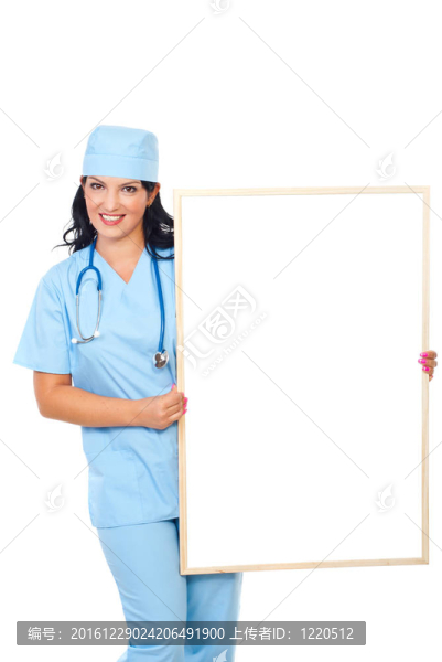 快樂的外科醫(yī)生女空白海報(bào)