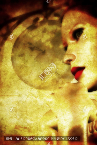年輕漂亮的女人在側面說明