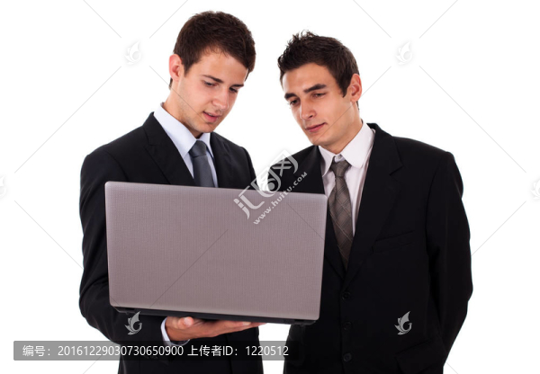 一群商人一起工作的肖像