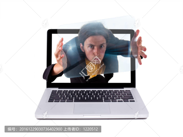 瘋狂的家伙在筆記本電腦