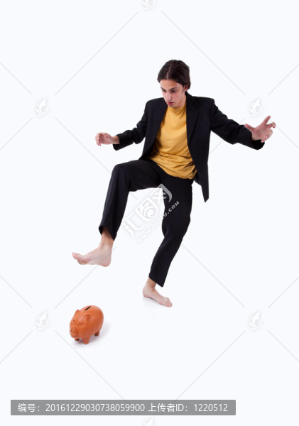 帶存錢罐的男人