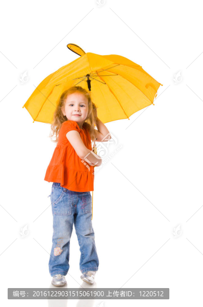 女孩用雨傘