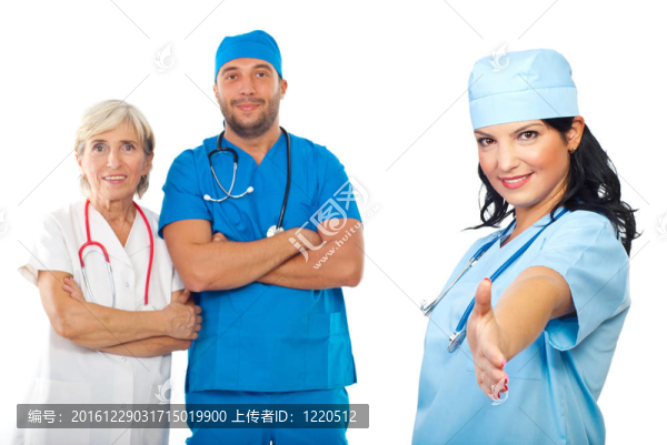 開朗的女醫(yī)生握手