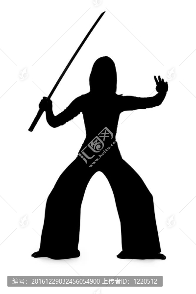 女人用日本刀剪影