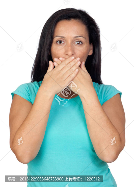 可愛的女人捂著嘴
