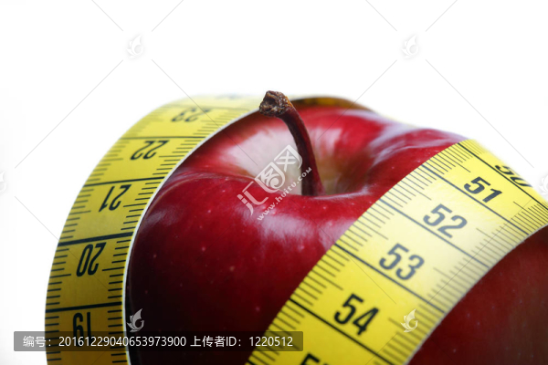 紅蘋果與白色分離測(cè)量