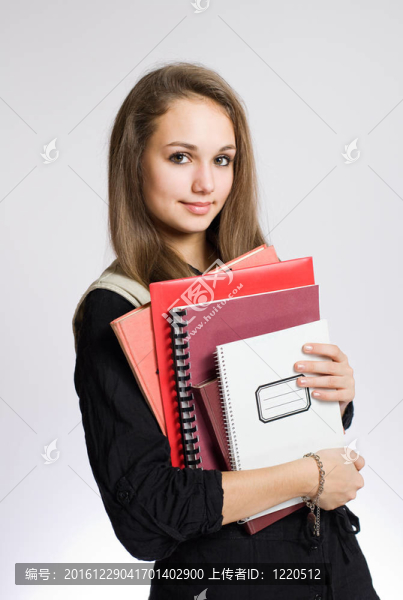 漂亮的年輕學(xué)生女孩。