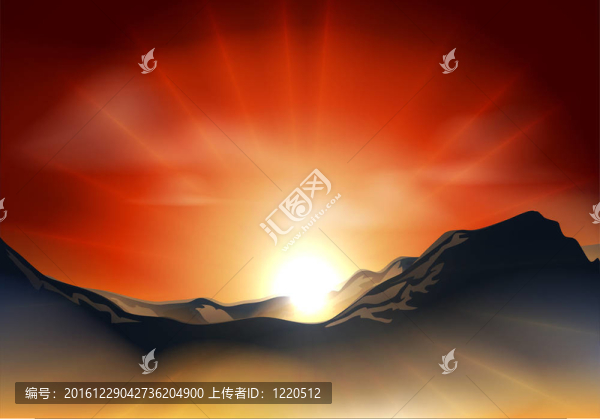 在山上日出