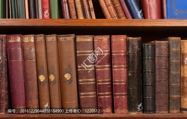 書架上的古董書