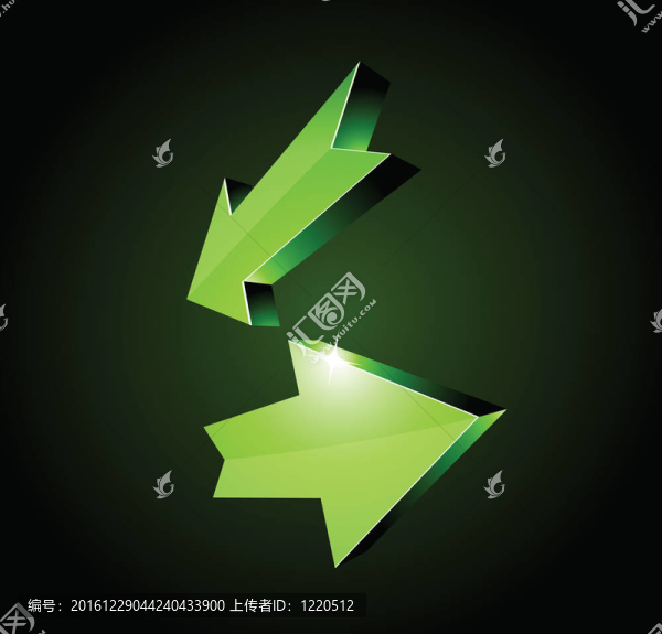 三維返回箭頭。