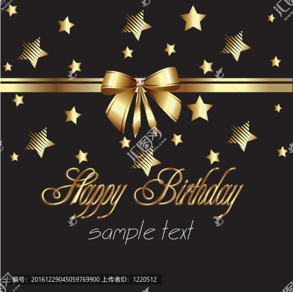 生日快樂(lè)絲帶金卡