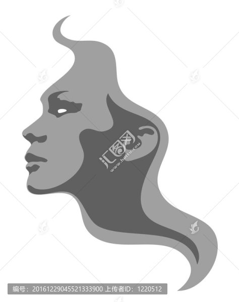 抽象女孩臉。女人的輪廓
