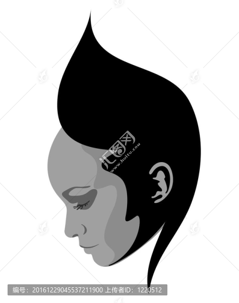 抽象女性臉符號