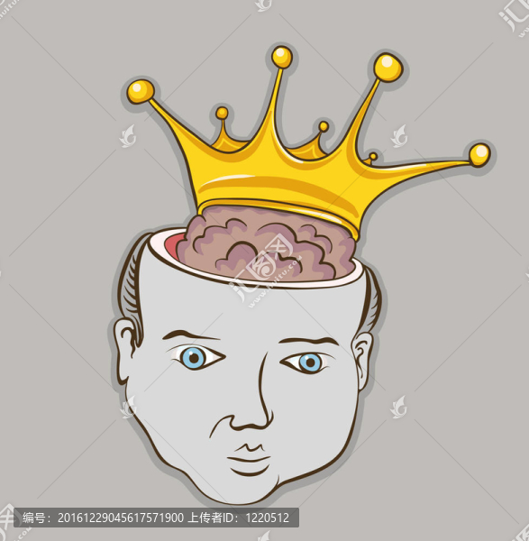 創(chuàng)意圖形概念插畫。聰明的大腦的人