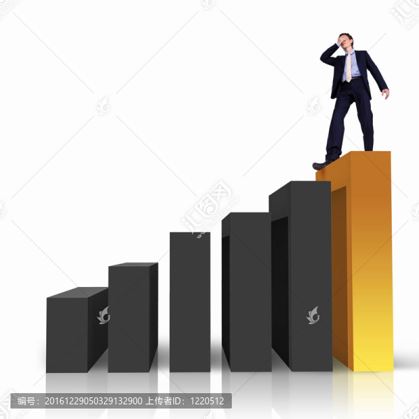 金融圖表上的商人