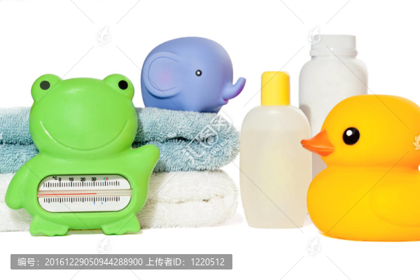 嬰兒沐浴用品隔離：毛巾；玩具；溫度計和BO