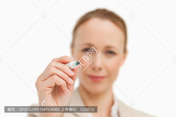 用白板筆的商人