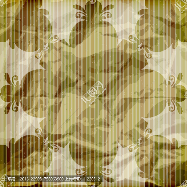 載體無縫碎花壁紙上的條紋背景；弄皺