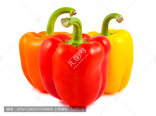 橙色；紅色和黃色的胡椒
