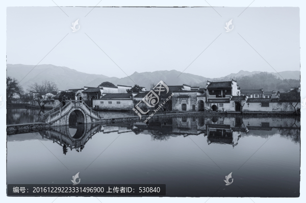 徽州古鎮(zhèn)黑白照片