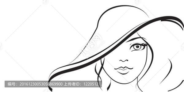 戴帽子的漂亮女孩