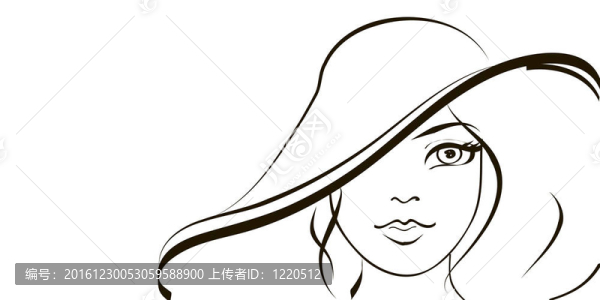 戴帽子的漂亮女孩