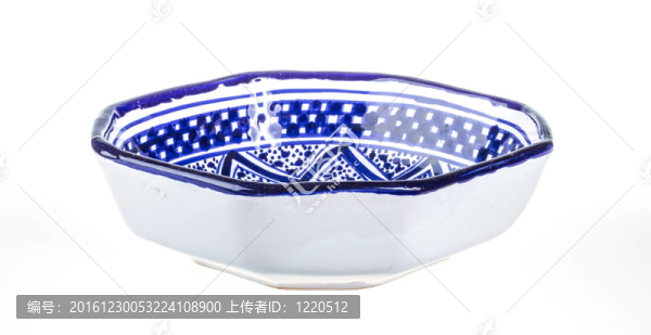 一個(gè)漂亮的藍(lán)色陶器的圖像
