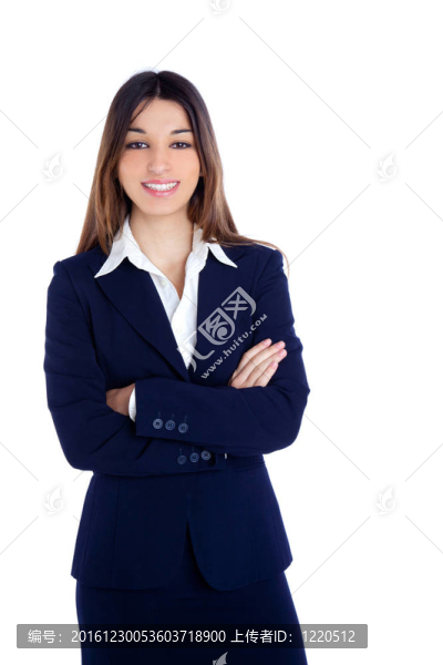穿著藍(lán)色套裝的亞洲印度商業(yè)女性