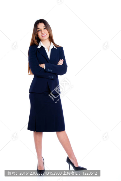 亞洲印度商務女性長藍色套裝