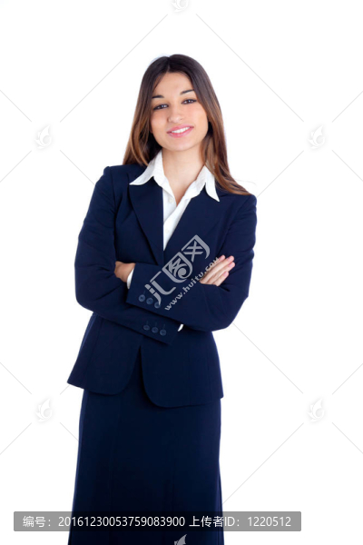 穿著藍(lán)色套裝的亞洲印度商業(yè)女性