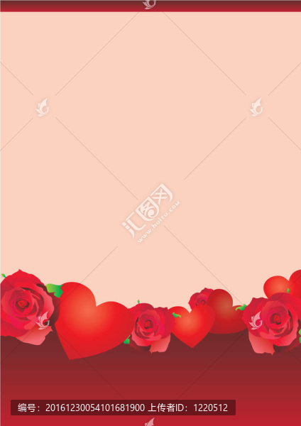 玫瑰花和心博空白